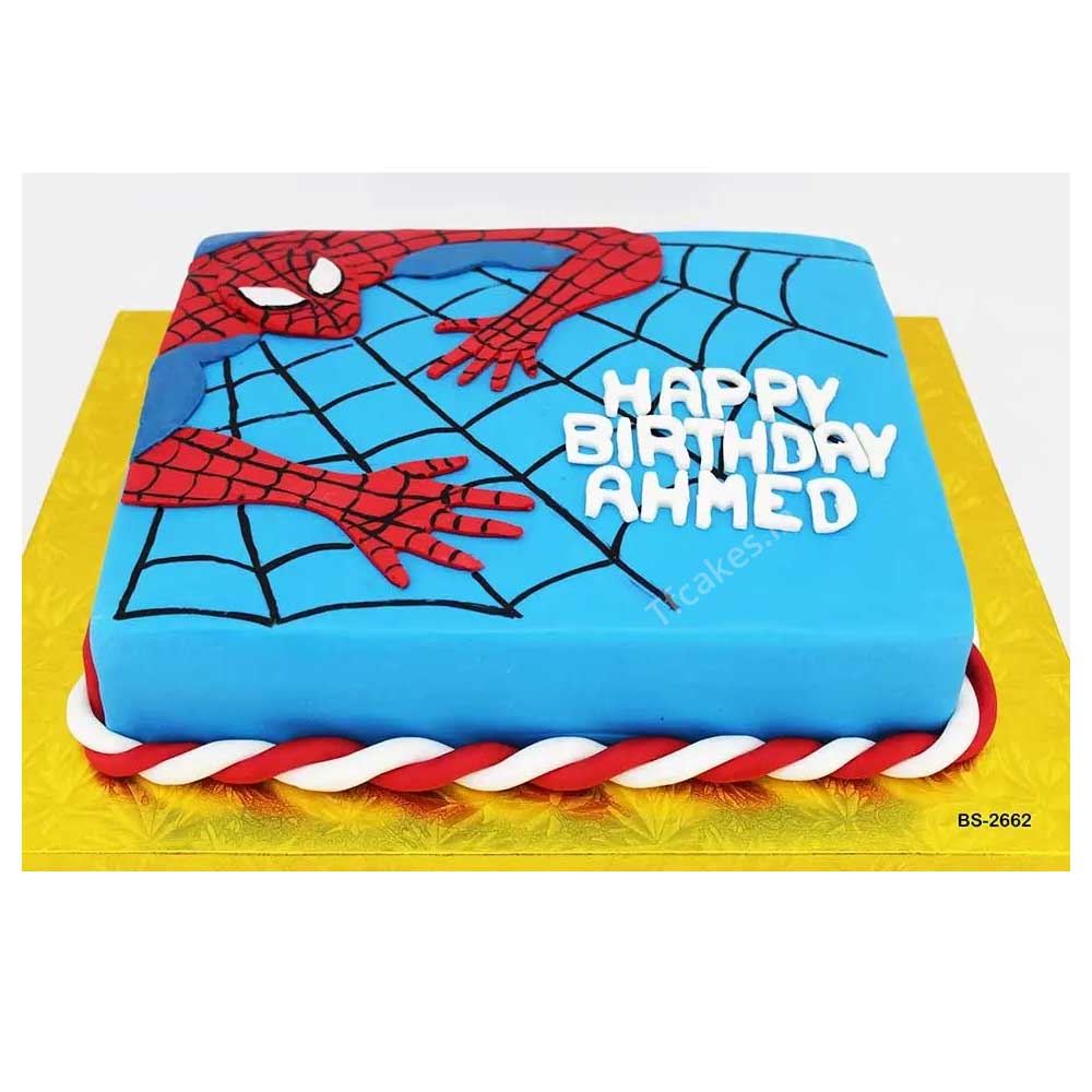 5 Year Baby Birthday Cake with Spiderman on Top Ans Batman Mask on Table  Outdoor Editorial Photo - Image of candle, happy: 127518186