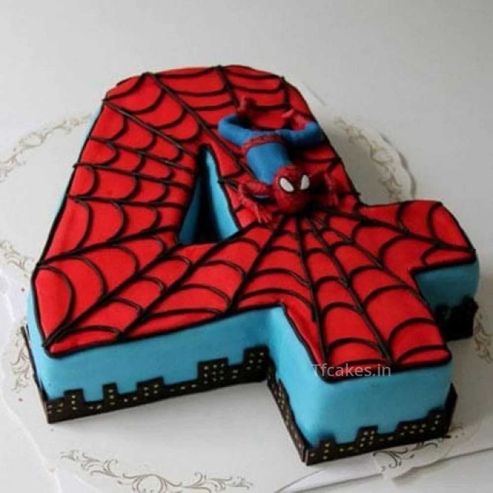 Spiderman Number Cake