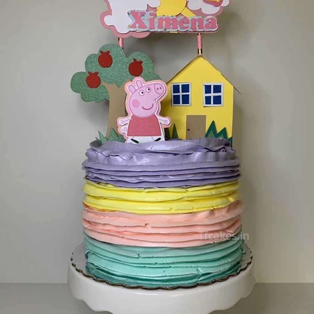 Peppa Pig Rainbow Cake