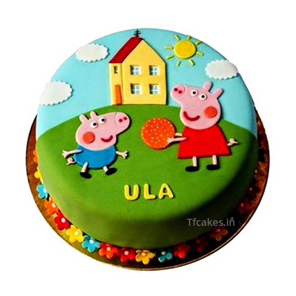 Peppa Pig Fondant Cake