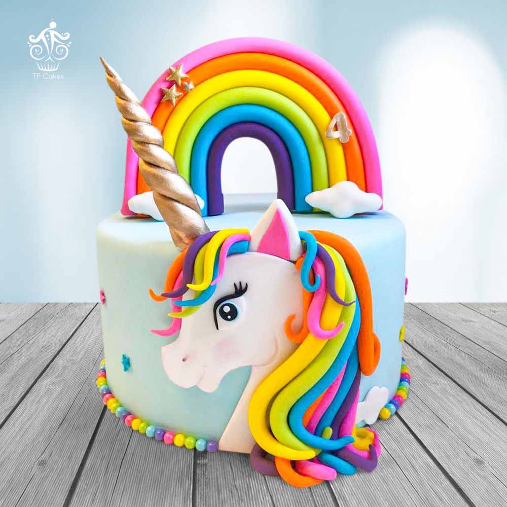 Unicorn Cake Coloring Pages - ColoringAll