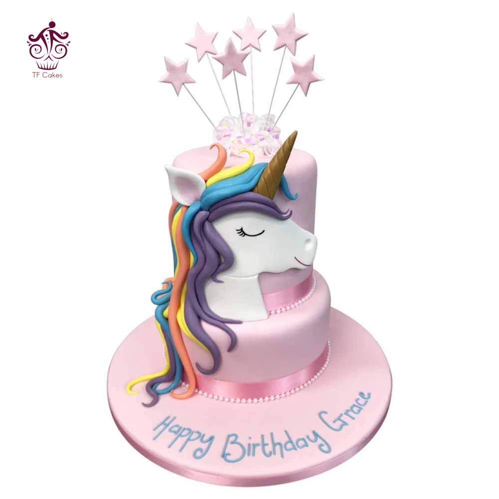 2 Tier Unicorn Bday Cake