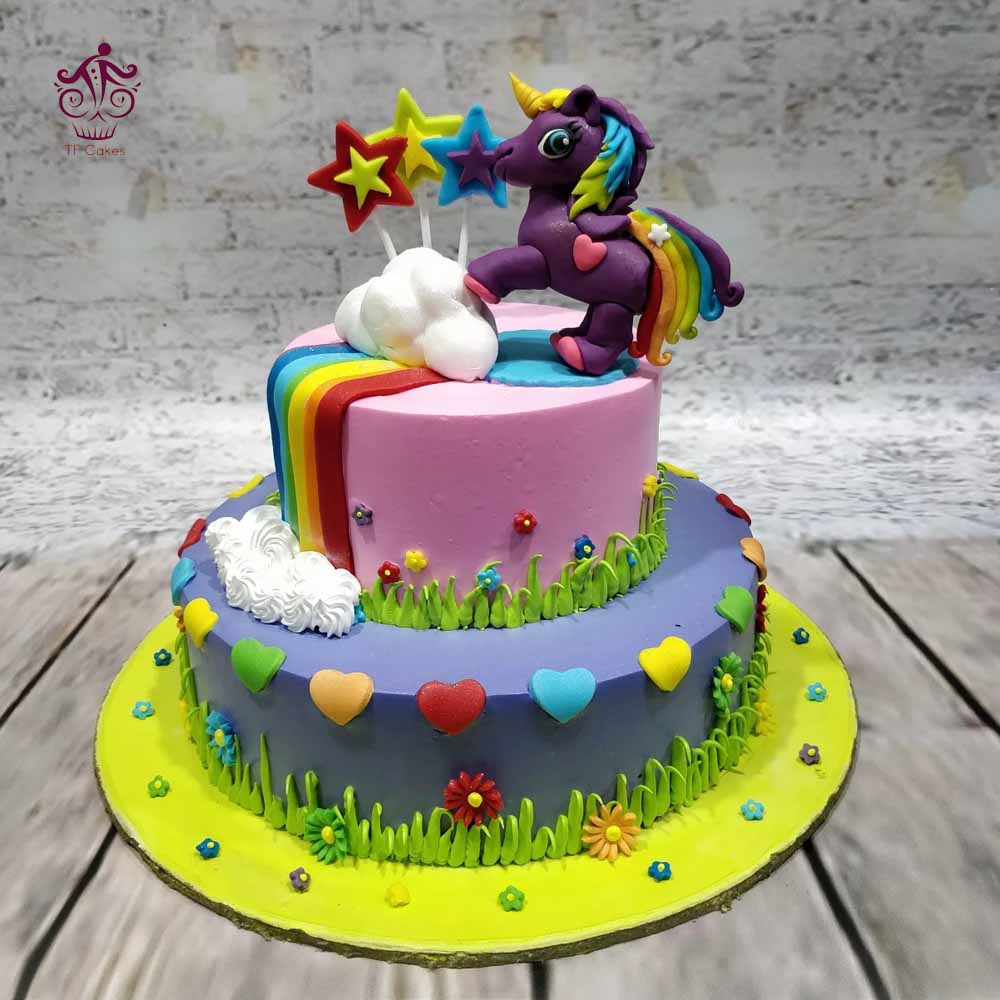 2 Tier Unicorn Cake