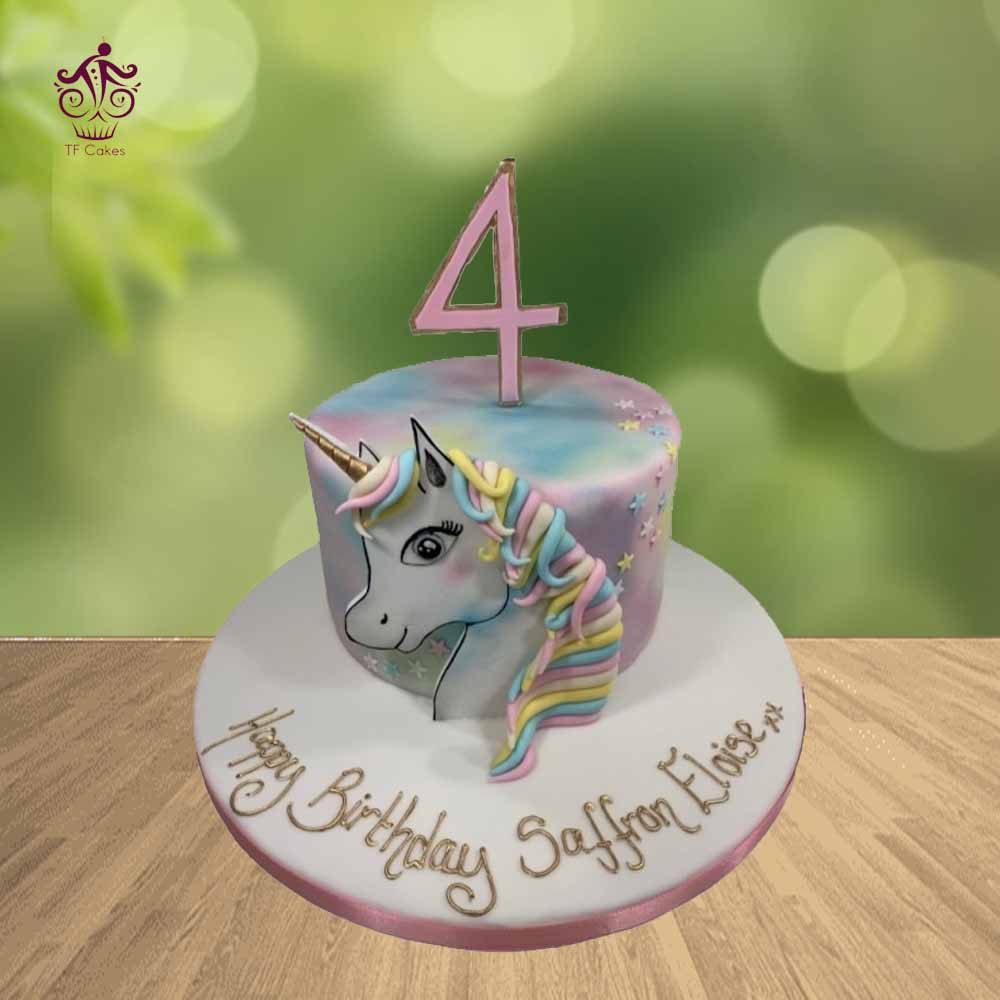 Unicorn Number Cake