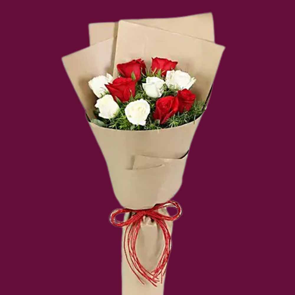 Red and White Roses