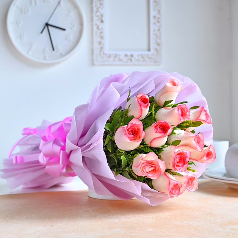 Pink Roses in Pink Paper