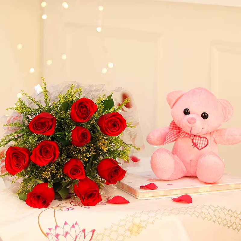 Flowers with Teddy