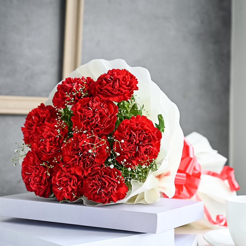 Red Carnations Bunch