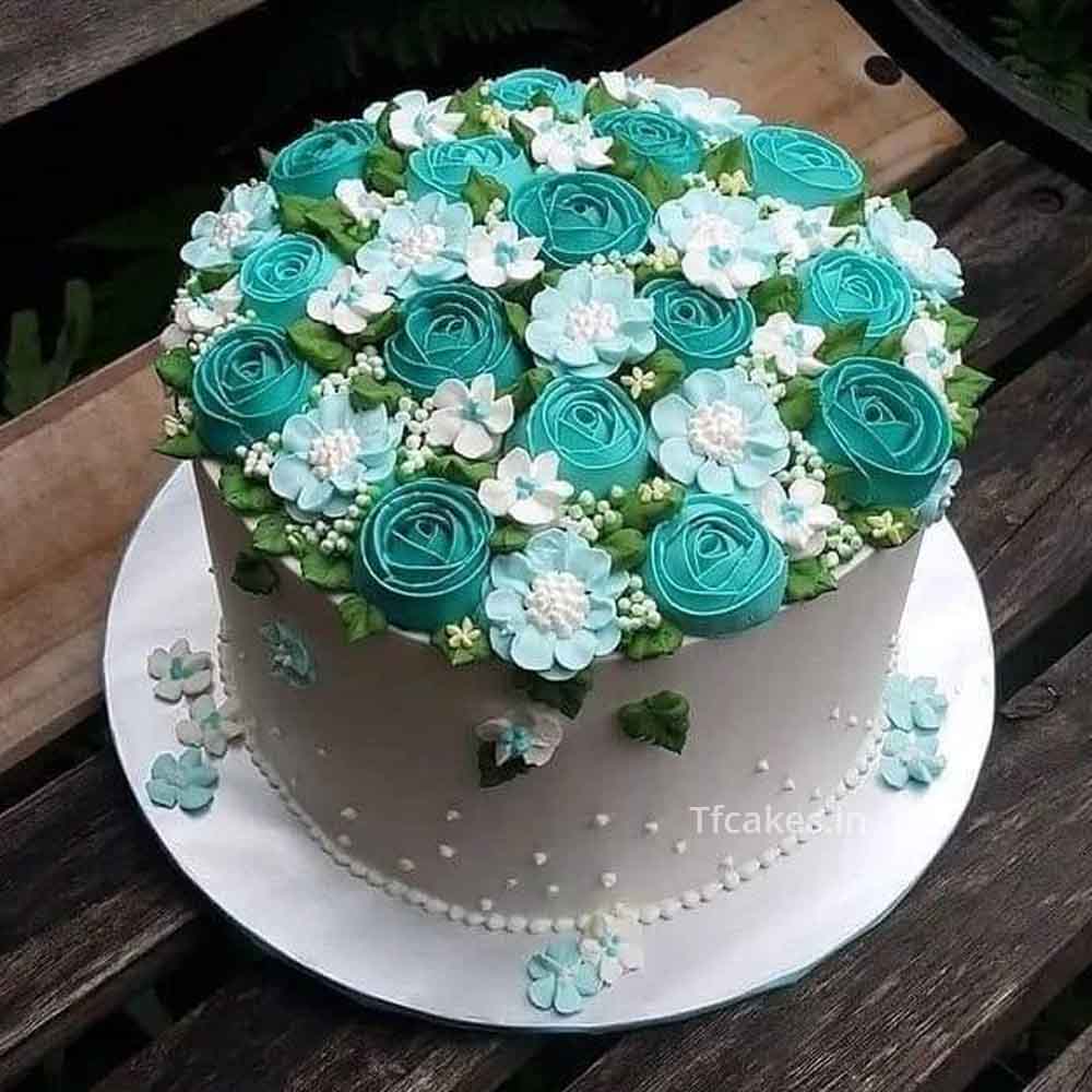 Floral Engagement Cake
