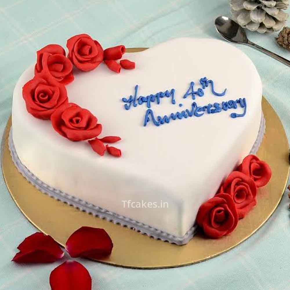 Heart Shape Anniversary Cake