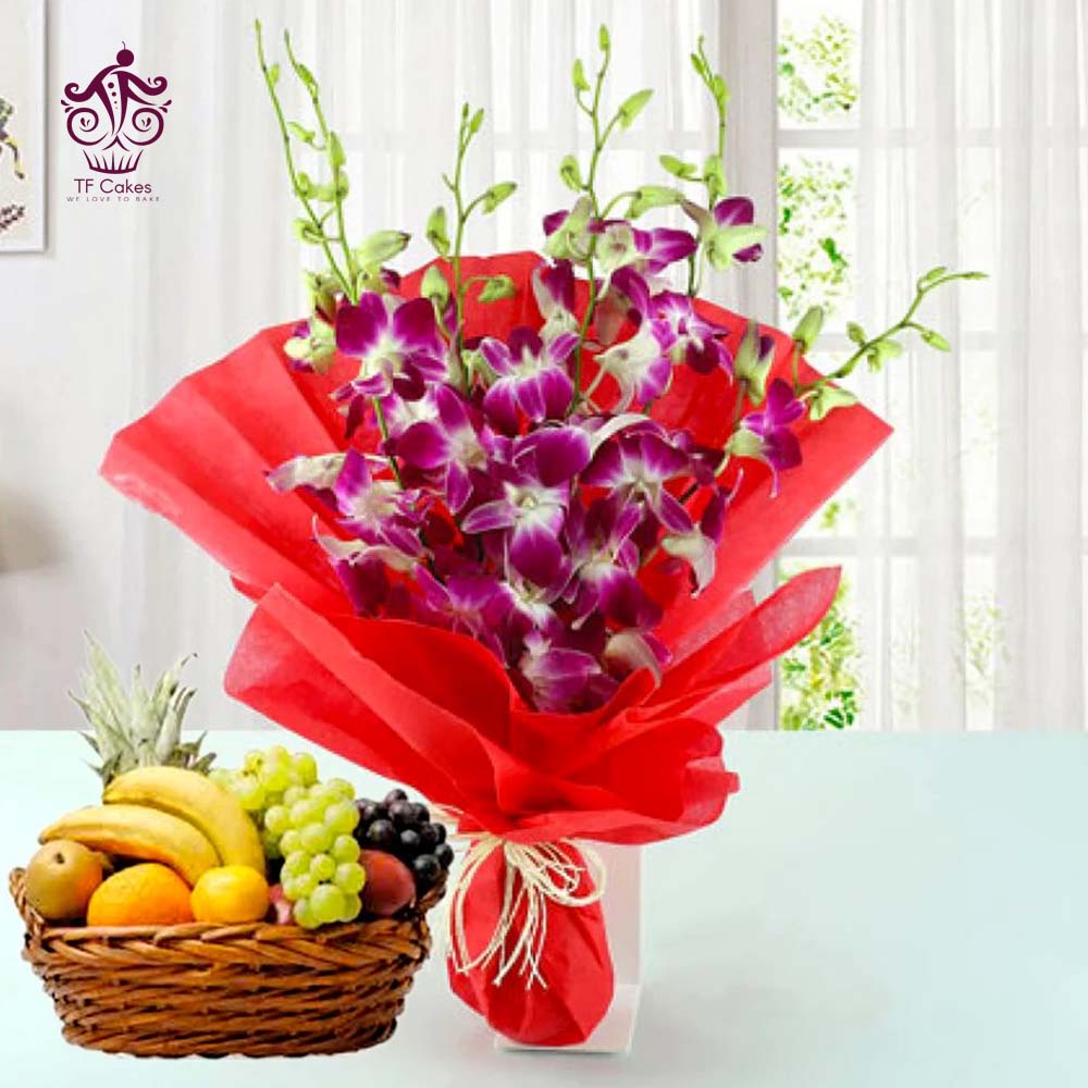 Fresh Fruit with Orchids
