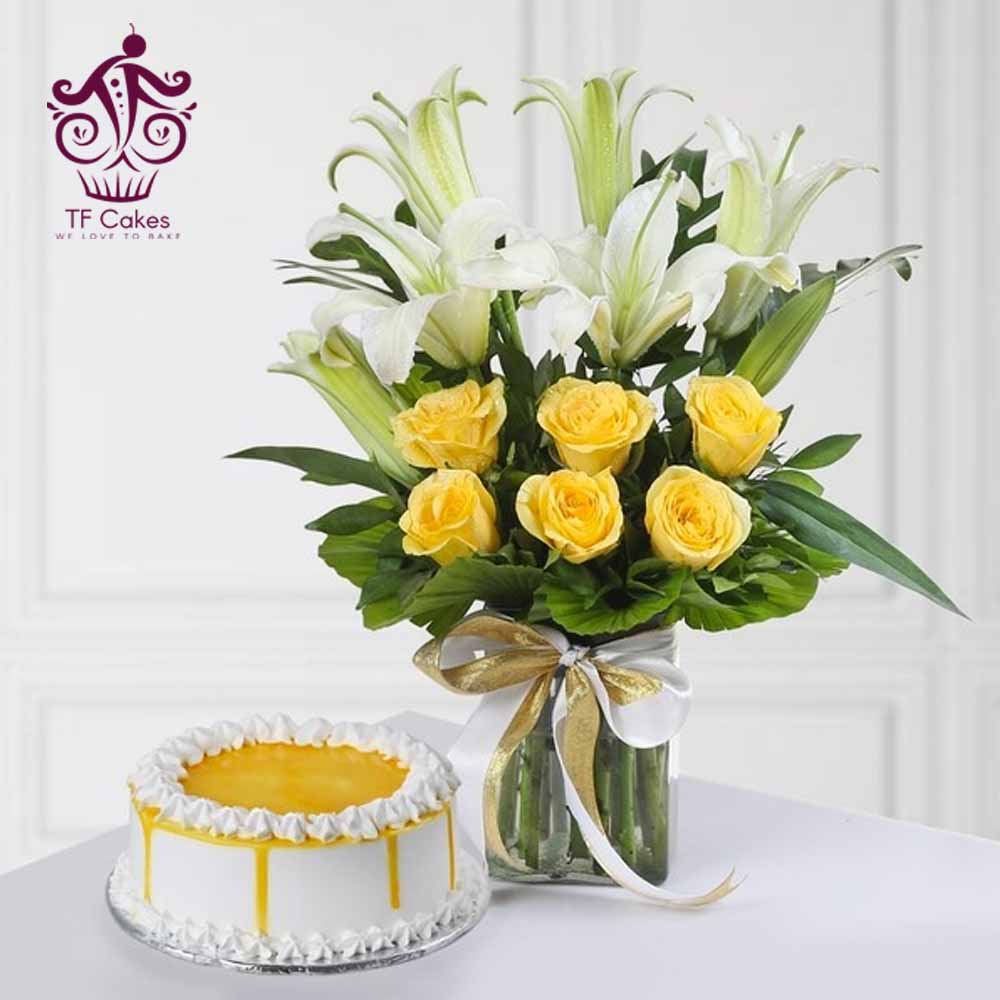 Lilies With Cake