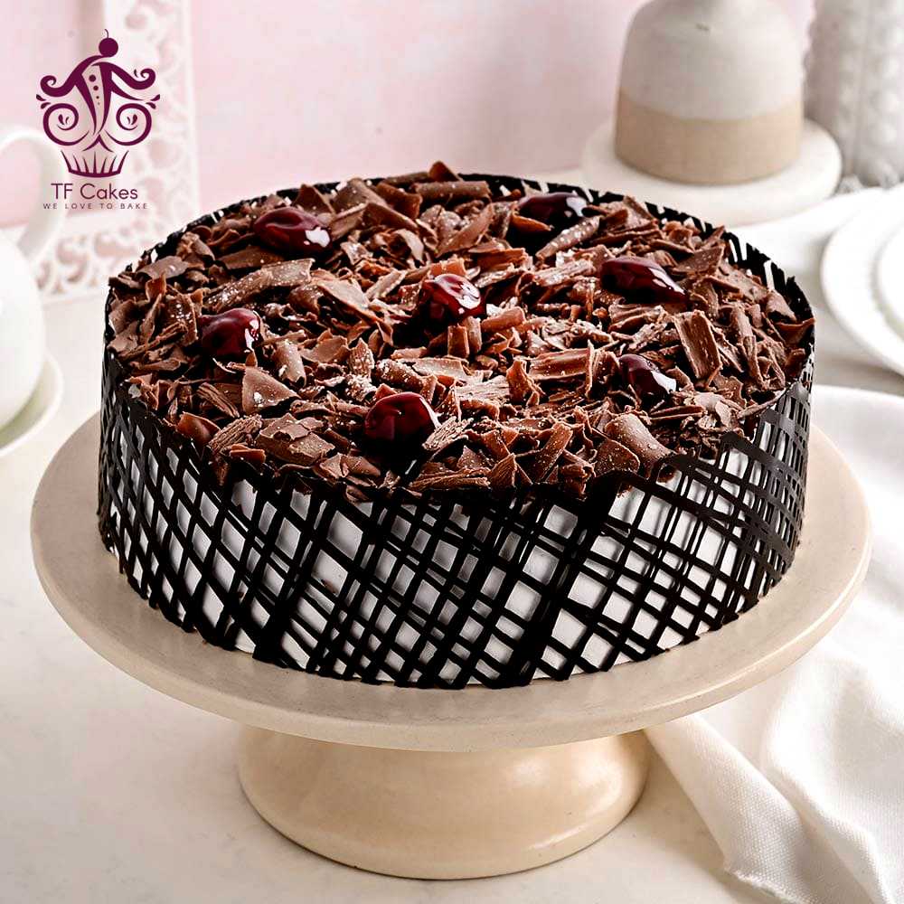 Black Forest Cake with crushed chocolate topping