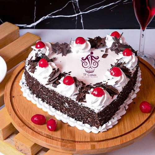 Heart shaped black forest cake