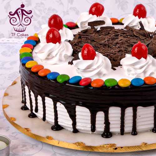 Black forest Cake with colorful gems