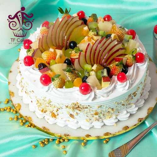 Creamy Finish Top Loaded Fruits Cake