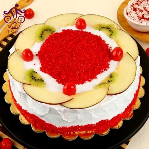 Fruits Red Velvet Cake