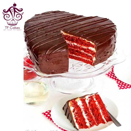 Heavenly Red Velvet Heart Shaped Cake