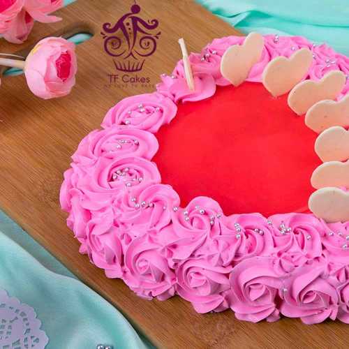 Strawberry Heart Shape Cake