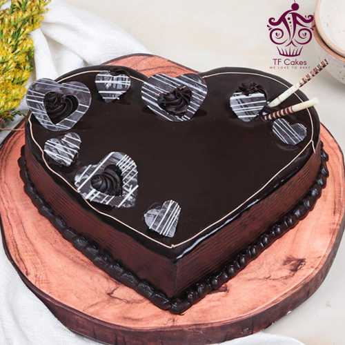 Heart Shaped Choco Anniversary Cake