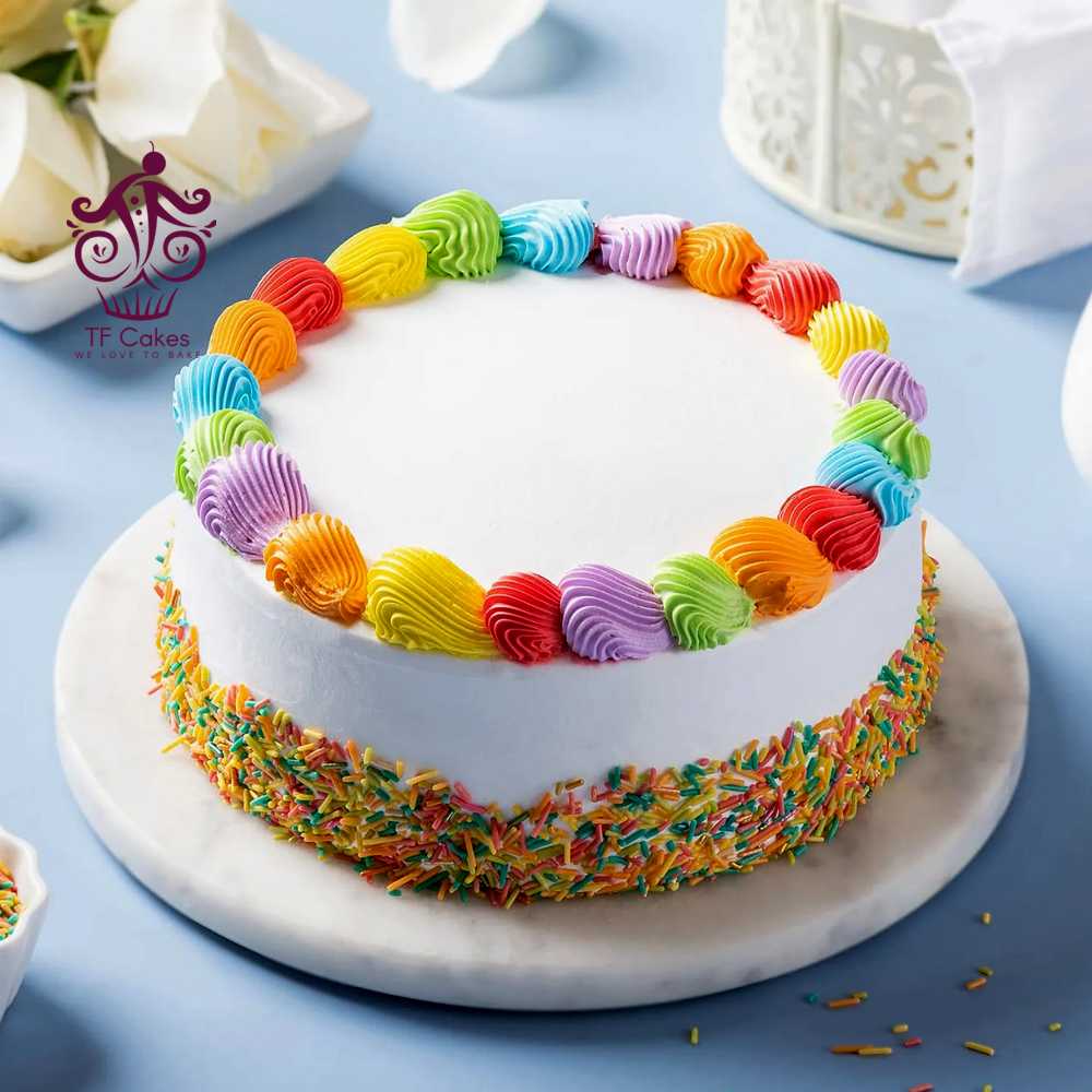 Rainbow Vanilla Cake