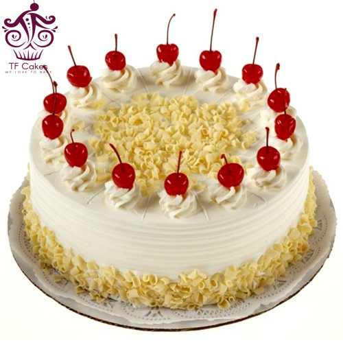 White Forest Cake with cherry