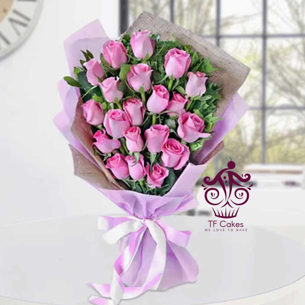 Twenty Soft Pink Roses