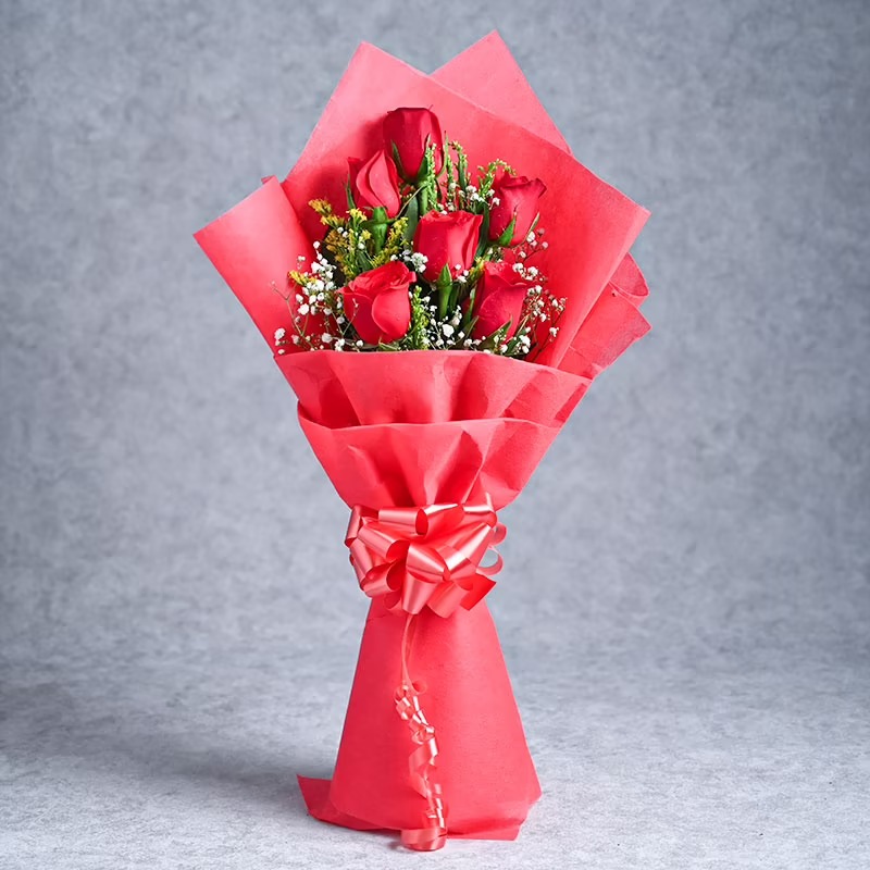 6 Red Roses Bunch