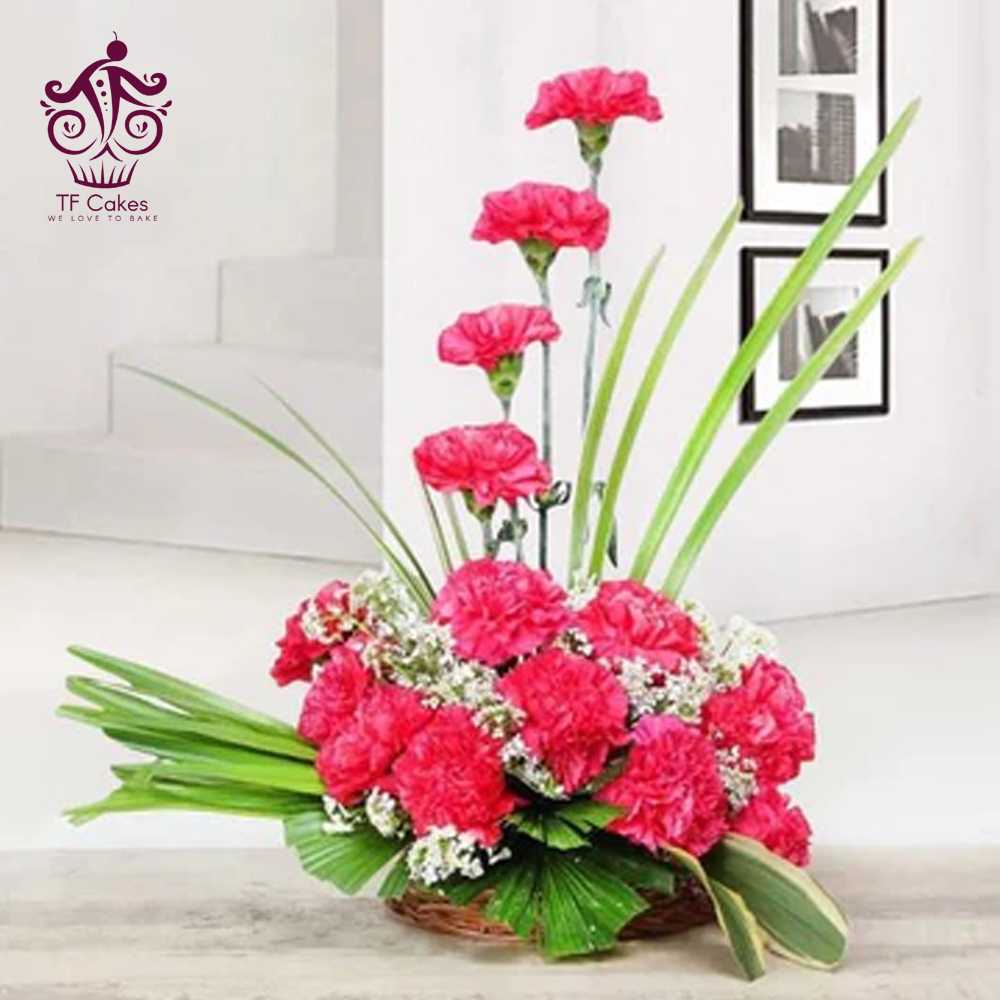 Buy Pink Carnation Basket