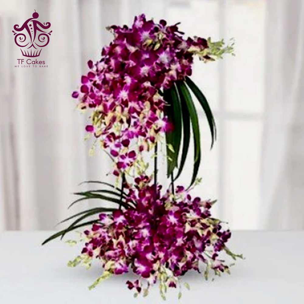 Fresh Purple Orchids Arrangement