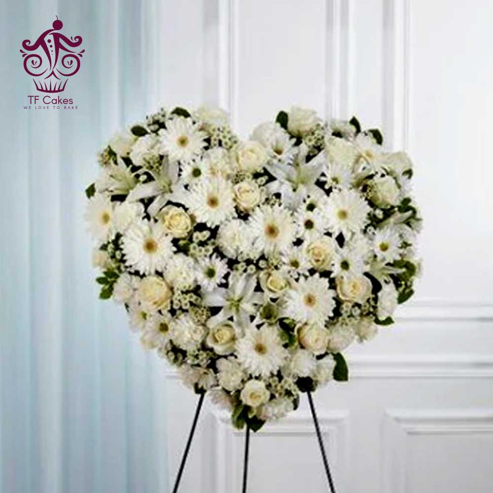 White Heart Shaped Arrangement