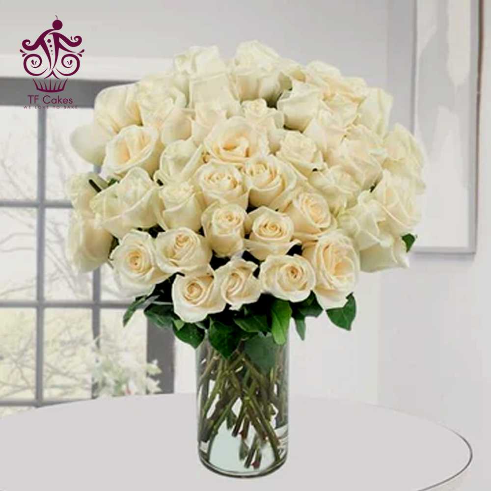 Pristine white roses