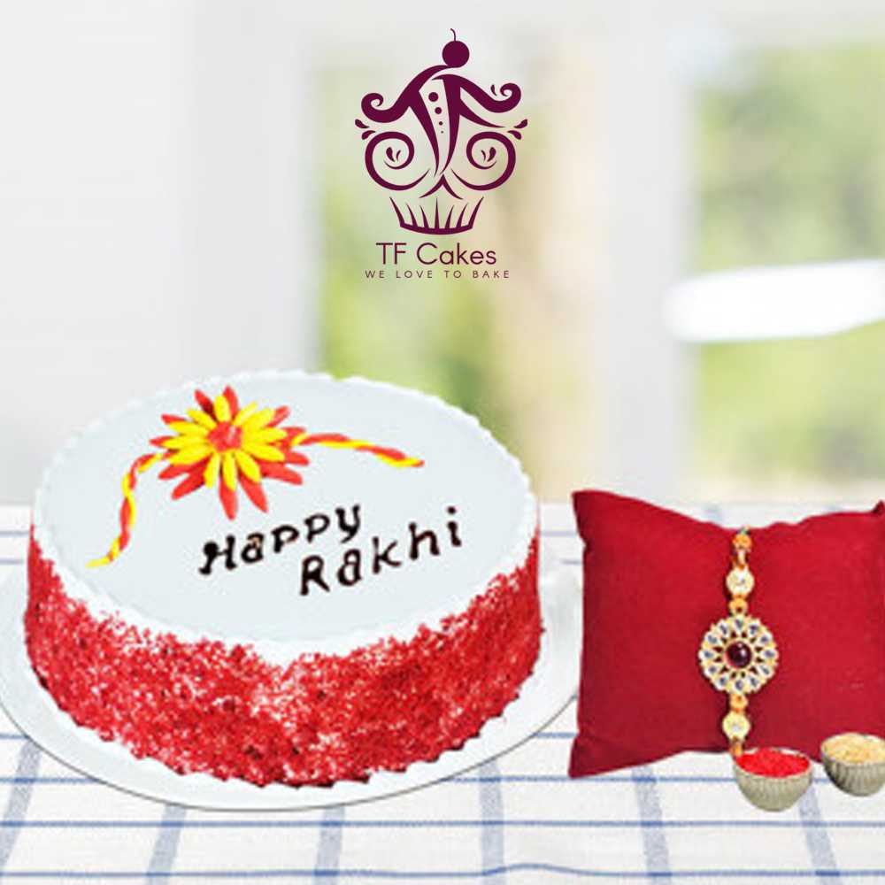 Rakhi with Red velvet cake