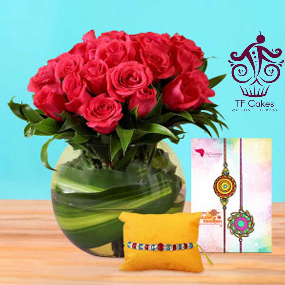 Vase Arrangement with Rakhi