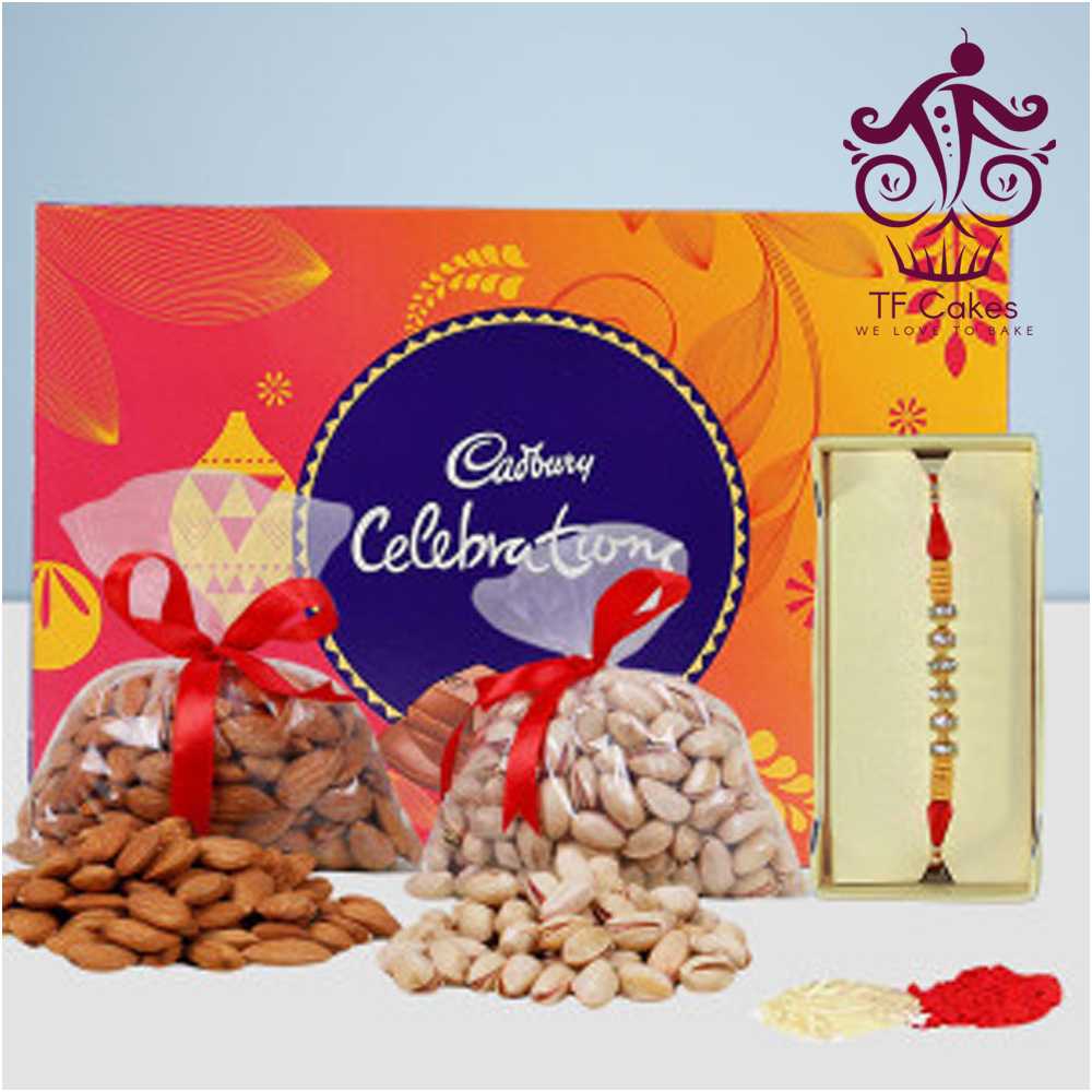 Rakhi with Dry Fruits And Chocolates