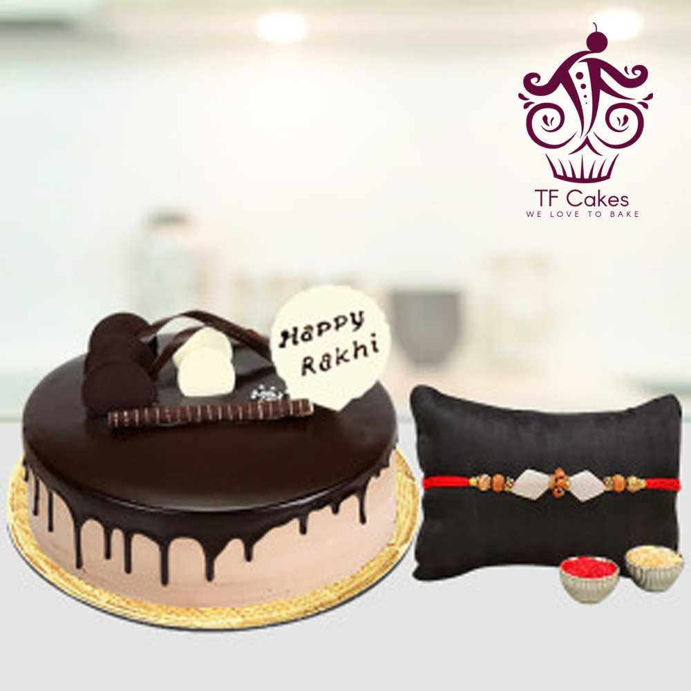 Choco Chocolate Cake with Fancy Rakhi