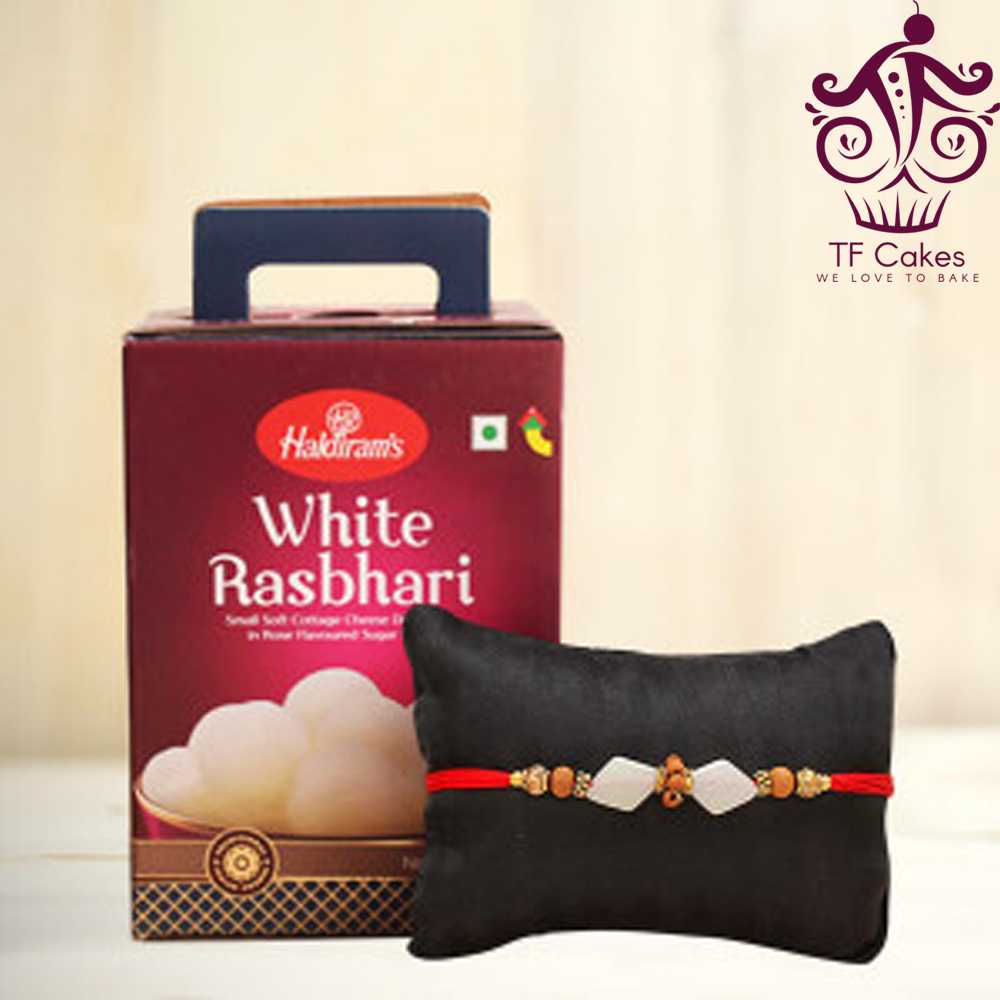 Rakhi with Haldiram White Rasbhari