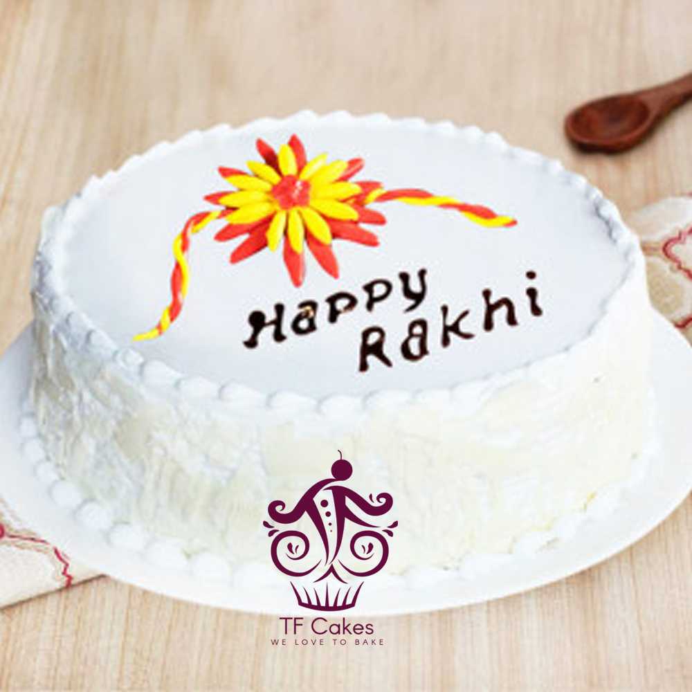 Happy Rakhi Vanilla Cake