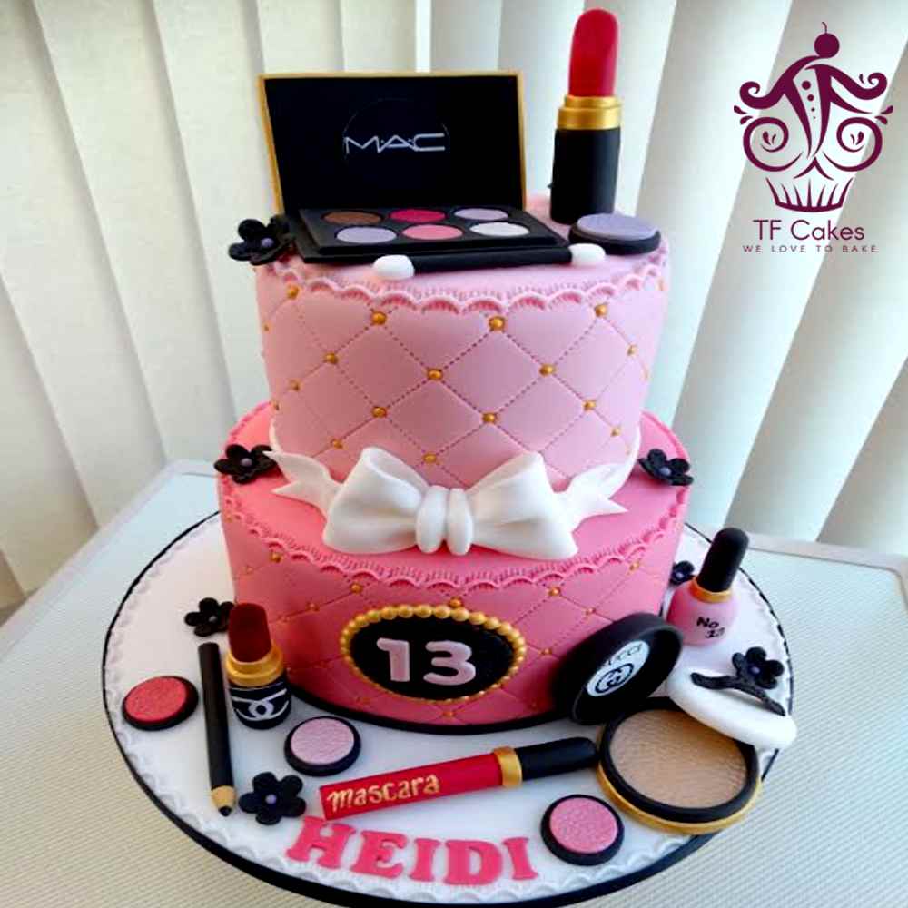 2 tier MAC Makeup Cake