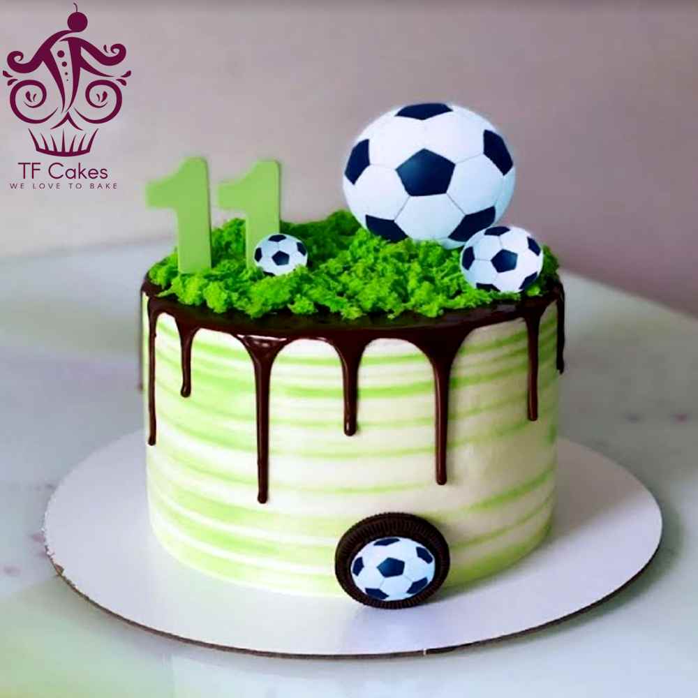11th Birthday Football Theme Cake