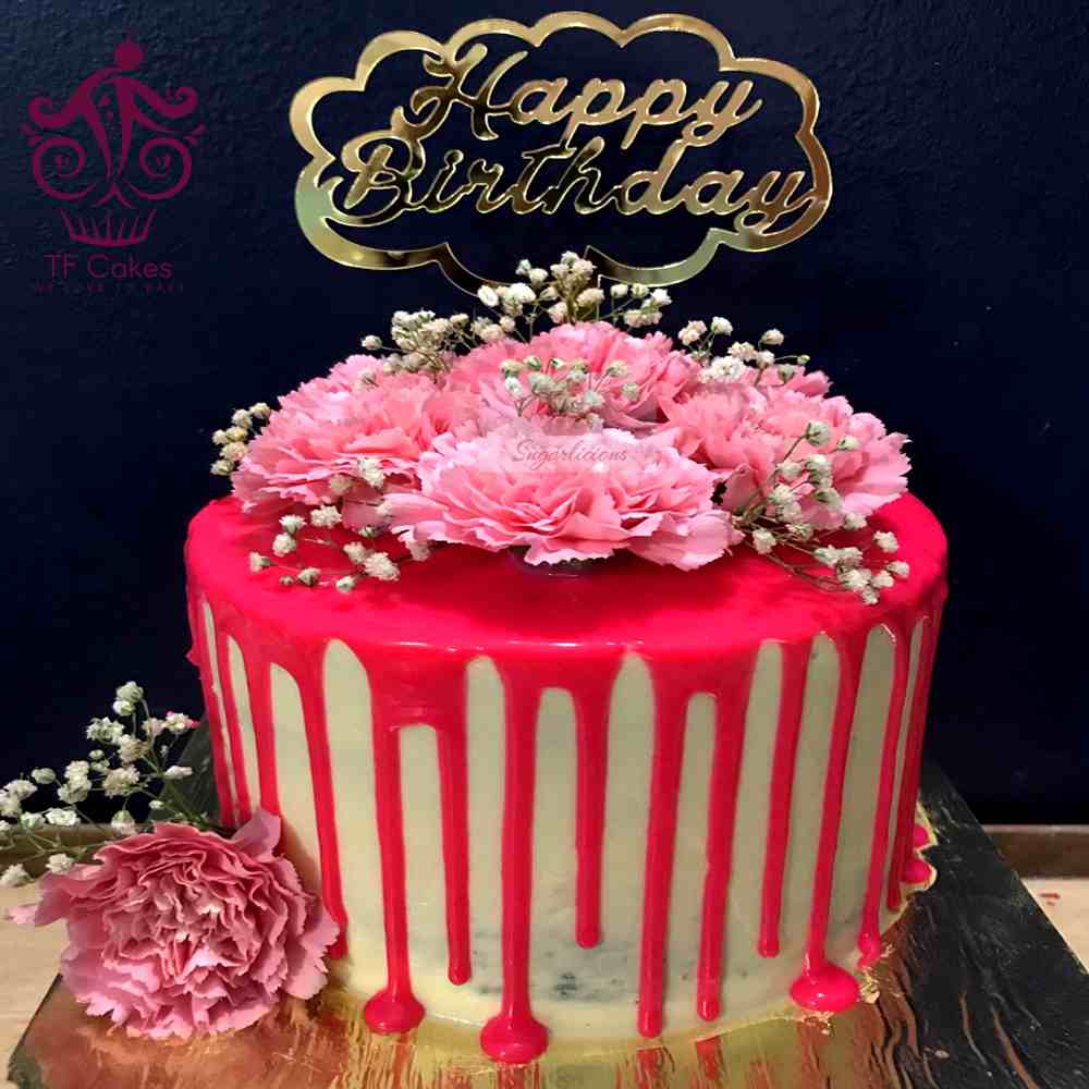 Pink Blossom White Elegance Cake