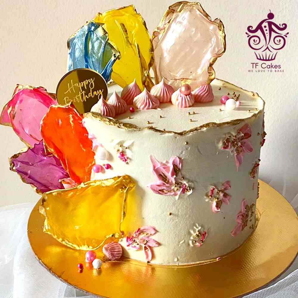 Color Burst White Delight Cake
