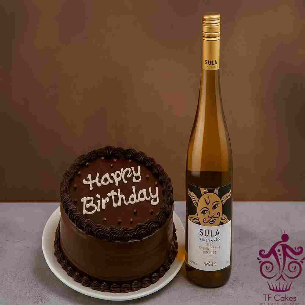 Chocolate Birthday Cake with Sula Wine